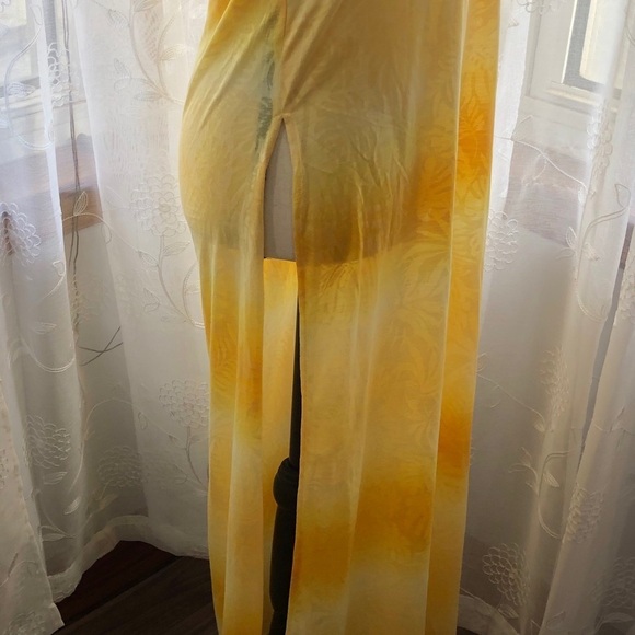 🎄 George yellow maxi swim cover-up SZ S NWOT - Picture 4 of 8